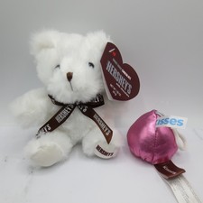 Hershey Kiss Stuffed Plush Teddy Bear White Galerie  Kiss Hanger Plush Lot Of 2