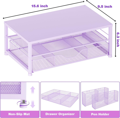 Desk Organizers and Accessories, 2-Tier Computer Monitor Stand Riser - 第 3/6 張圖片