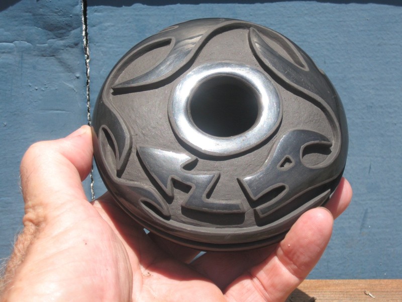 VINTAGE SANTA CLARA NM PUEBLO POT POTTERY NATIVE AMERICAN INDIAN ~SALLY TAFOYA!