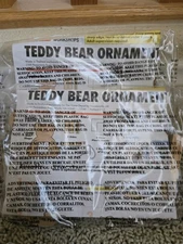 Two (2) Home Depot Teddy Bear Ornament Kids Christmas Workshop Kits w/Pins 