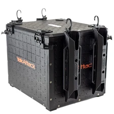 Ultra Lightweight Kayak Fishing Crate With 4 Rod Holders Black Storage Solution