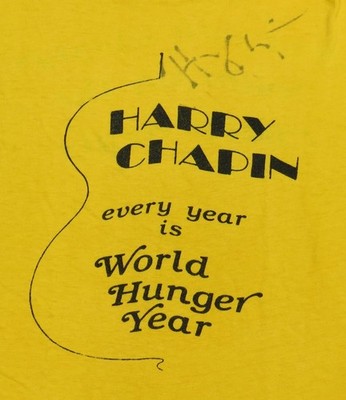 HARRY CHAPIN-World Hunger Year/Cheap Seats Tour Shirt AUTOGRAPHED