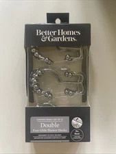 Double Easy Glide Shower Curtain Hooks Brushed Nickel Better Homes Gardens 