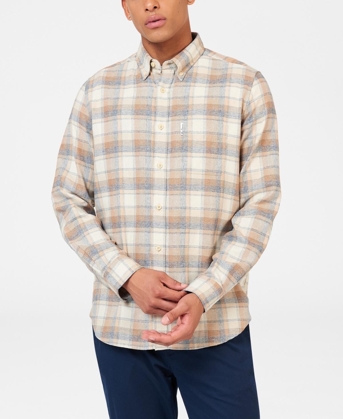 Ben Sherman Mens Twisted Yarn Plaid Shirt XL 18690₽