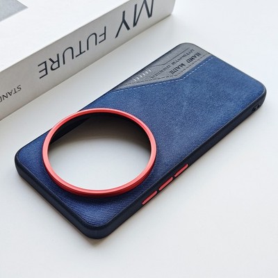 For Xiaomi 17 Ultra, Luxury Denim Spliced PU Leather Texture Phone Case Cover