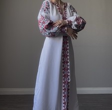 Ukrainian boho embroidered dress, folk style, bohemian vyshyvanka, custom size
