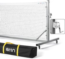 A11N Sports Pro Pickleball Net with Wheels and Hand Winch, Tournament White