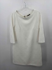 Pre-Owned Tommy Hilfiger White Size 12 Knee Length Long Sleeve Dress