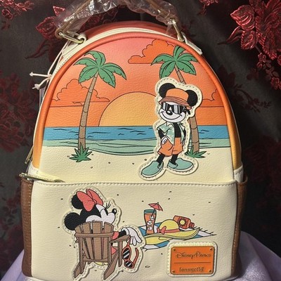 Disney Parks Mickey & Minnie Beach Mini Backpack - Orange Cream Loungefly Disney Parks Loungefly Backpack - Mickey and Minnie Beach main image 4