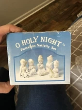Nativity Set Russ Berrie O Holy Night 9 Piece Porcelain Vintage W Original Box