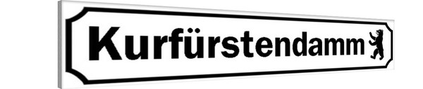 Holzschild 10X46 Cm KurfüRstendamm Berlin StraßE Stadt Deko Geschenk Holz Schild-image