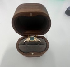 ### Glasswing Jewellery Round Godreva Sea Glass Engagement Ring – Mid Turquoise