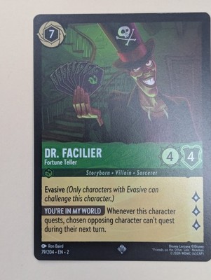 x1 Dr. Facilier - Fortune Teller - 79/204 - Super Rare Lorcana Rise of the Flood