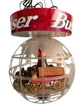 Vintage Budweiser CLYDESDALE Carousel World Globe 1997 Everbright, Inc Works