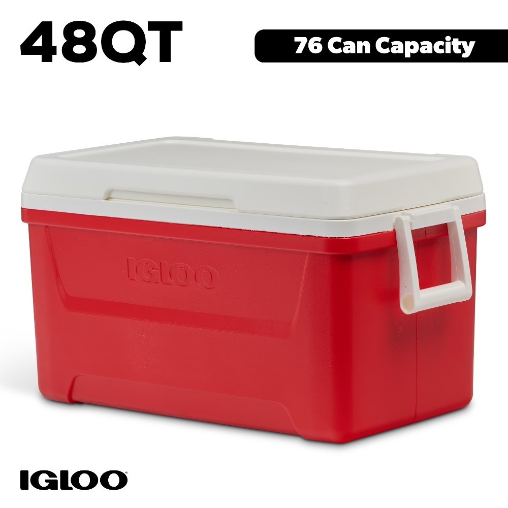 With Wheels, 48 Quart Capacity, Red