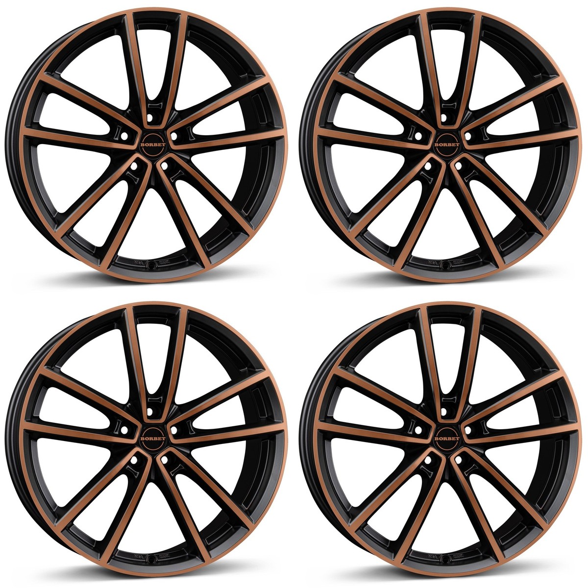 4 Borbet Wheels W 8.0x20 ET41 5x112 SWCOP for Audi A3 A6 A8 Q2 Q4