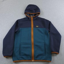 LL Bean Jacket Youth Large 14-16 Blue Hooded Full Zip Airlight Colorblock