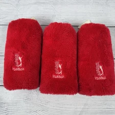 TPC Star Pass Head Cover Red Plush Golf  Barrel Lot of 3 Antigua