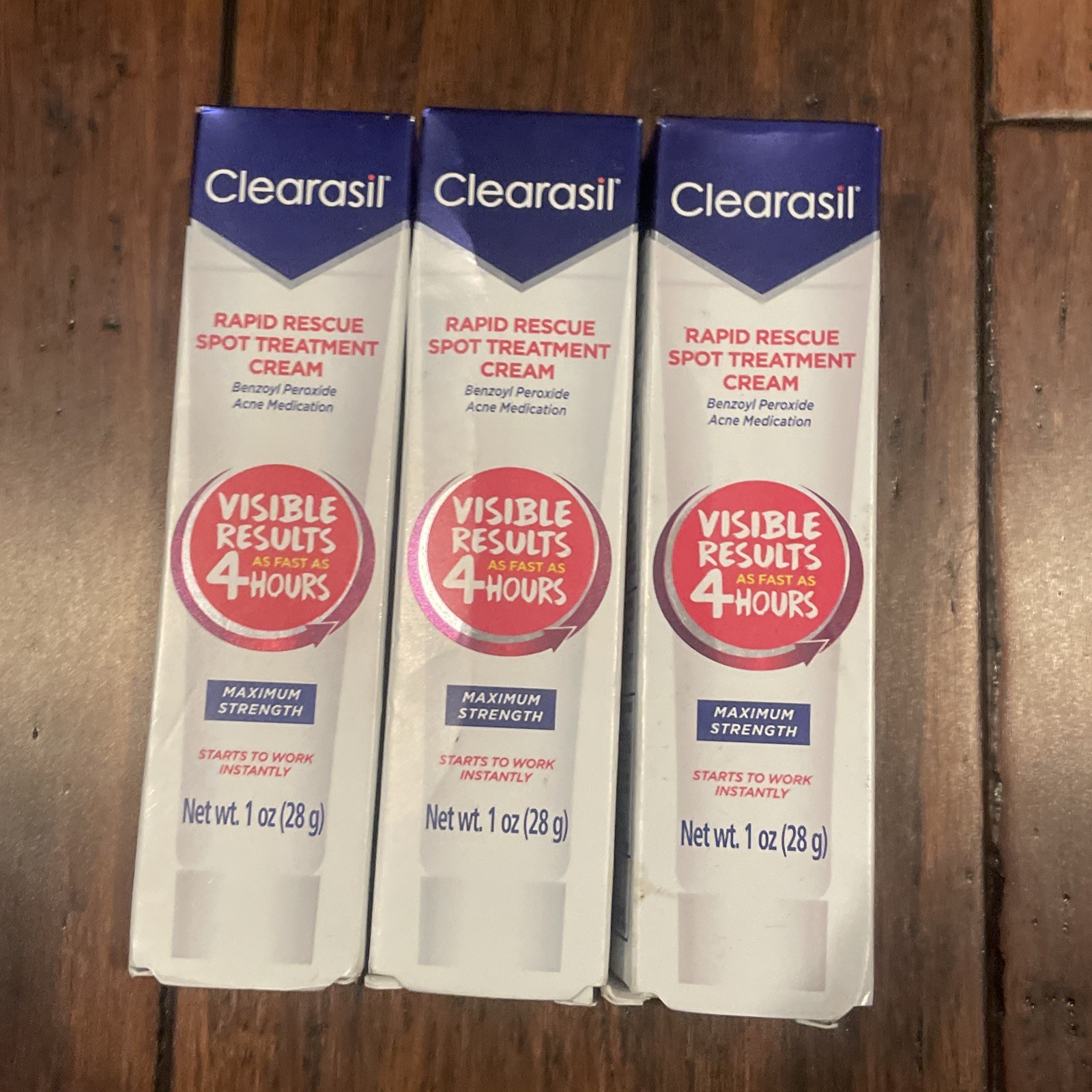 (3) Clearasil Rapid Rescue Spot Treatment Cream 1oz ~EXP: 7/26
