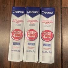 (3) Clearasil Rapid Rescue Spot Treatment Cream 1oz ~EXP: 7/26