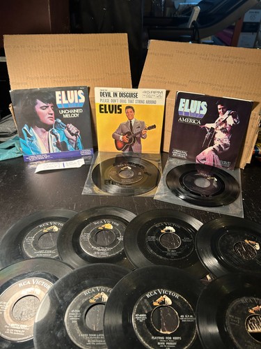 10x Elvis Presley 45 Lot PS Pic Hüllen Schallplatten Schallplatte 45er Vinyl Beatles Rock