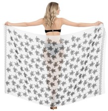 HAPPY BAY Women's Beach Sarong Cover Up Swimwear Wrap Pareo 78''X42" White Z97