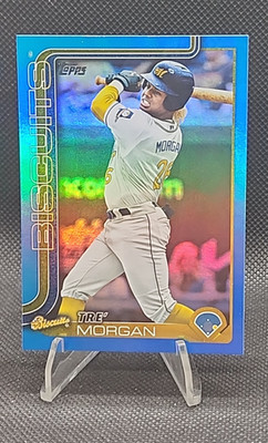 TRE' MORGAN 2025 TOPPS PRO DEBUT BASEBALL BLUE FOIL BISCUITS RAYS /150