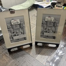 Set of Two Stand-Up Picture Frames Holds A 4 x 6 In A 5 x 7 Mat Black