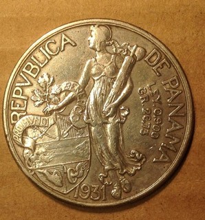 World Old Coin Collectible .900 Silver Panama 1 Un Balboa 1931 .7734 ASW XF KM13