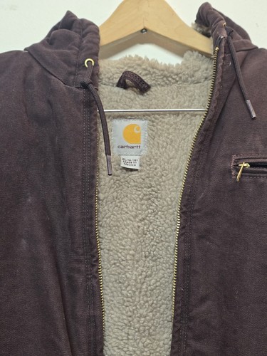 Carhartt WJ141 Women Jacket Coat XL 16/18 Purple Sherpa Lined Full Zip workwear - Picture 7 of 16