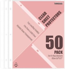 Top Loading Clear Sheet Protectors 50-Pack - 8.5x11 Dust and Stain Protection