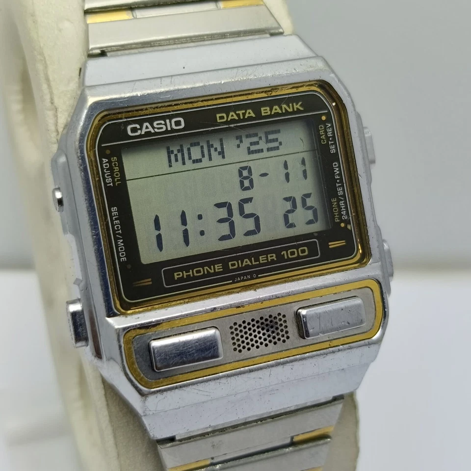 Reloj Casio Data Bank Teléfono Marcador 100 Cuarzo 698 DBA-900 Alarma Cronógrafo Vintage Foto 2 de 4