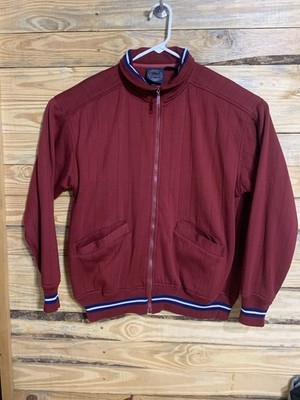 Vintage J Blair Adventurers Club Full Zip Jacket Burgundy Track Style Size L