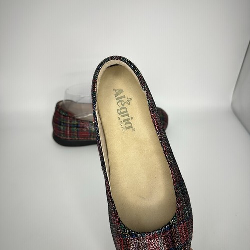 Alegria Petal Tartan Red Plaid Pattern Ballet Women 6.5 US Slip On - Picture 4 of 10