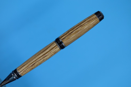 Artisan Cigar Ballpoint Pen in Black Titanium & Zebra Wood - Parker Style Ink - Picture 6 of 9