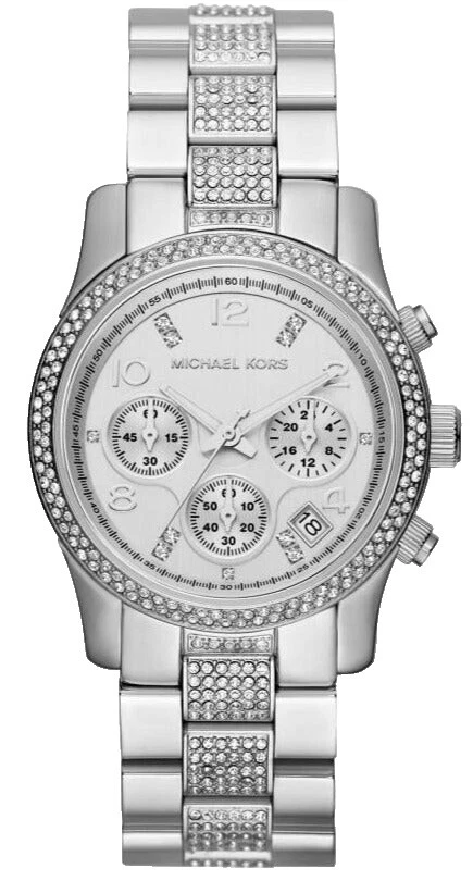 Caja de acero inoxidable pista Michael Kors Relojes de pulsera de cuarzo
