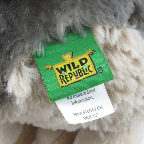 Wild Republic Wolf Husky Dog Gray & Beige 11" Tall 14" Long - Picture 6 of 6