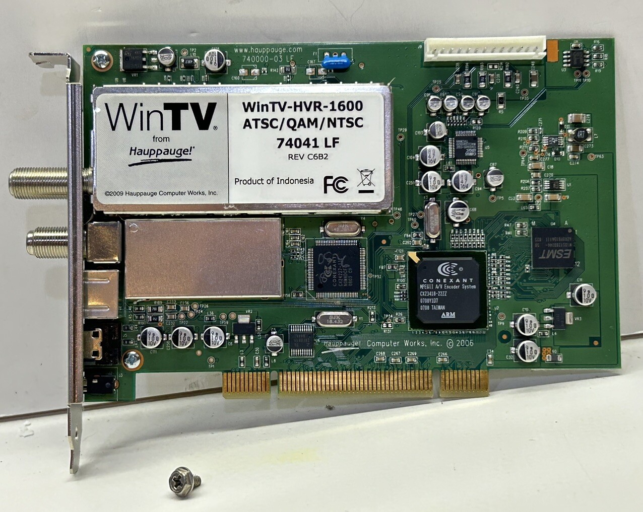HAUPPAUGE WINTVHVR1600 ATSC/QAM/NTSC 74041 LF PCI TV TUNER VIDEO