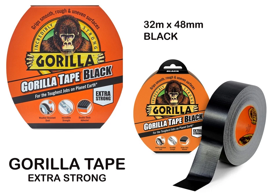 Gorilla Duck Tape - Black 32m x 48mm