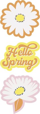 3er Pack Frühling Gänseblümchen Jumbo Vinyl Aufkleber - Partytütenfüller, Osterparty