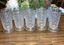 Set of 9 Vintage Indiana Glass Colony Whitehall 12oz Clear Iced Tea Tumblers 6”