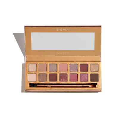 NEW IN BOX! SIGMA Sigma New Mod Eyeshadow Palette 14 Shades + Dual-Ended Brush
