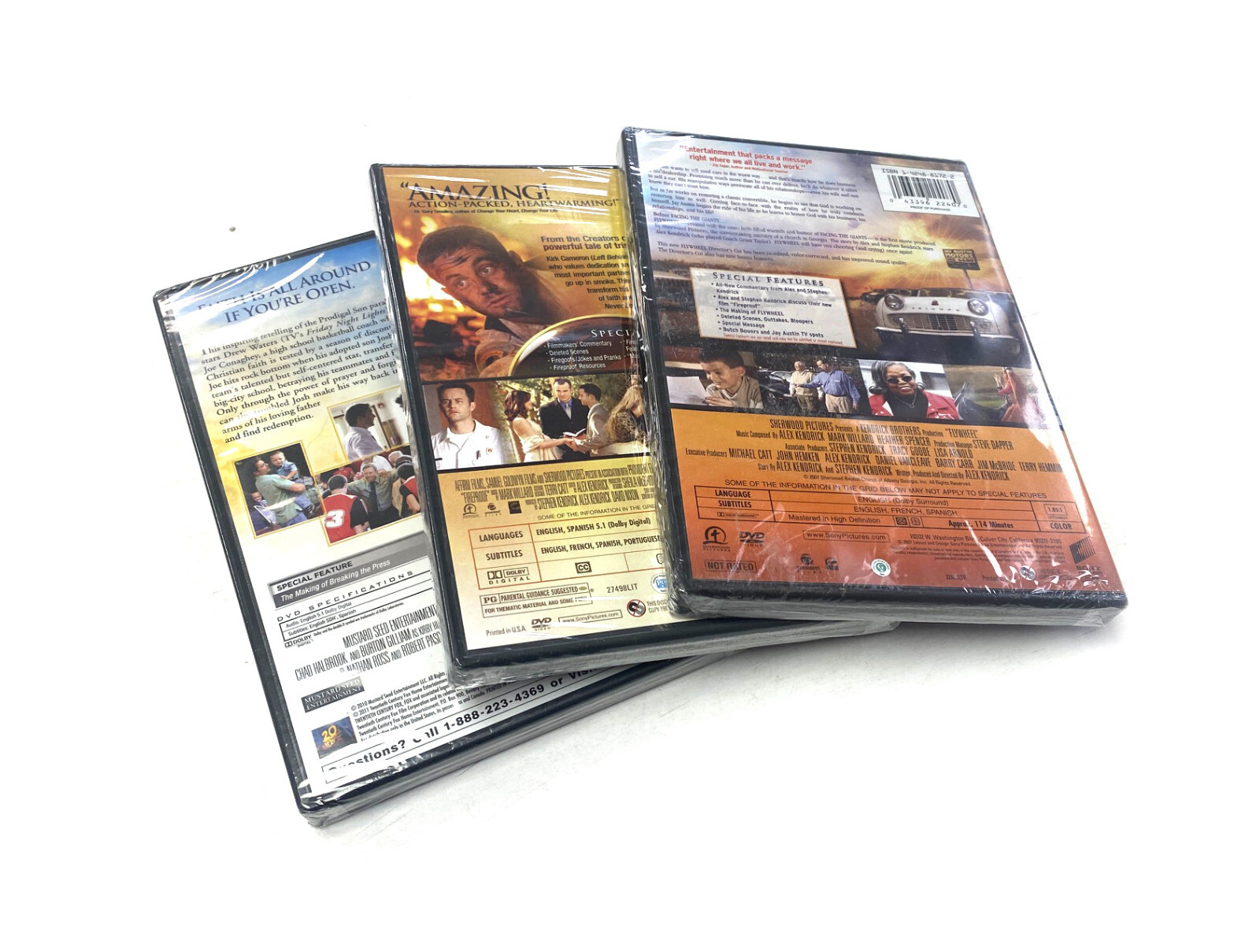 Flywheel Director's Cut, Fireproof & Breaking The Press DVD Lot NEW Family Faith