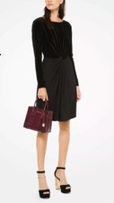 NWT Michael Kors Stretch Velvet/Matte Dress Color: Black Size: XL MSRP: $110