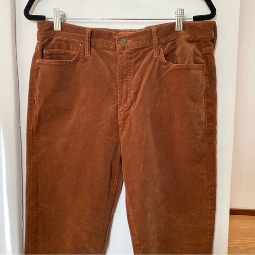 MOTHER The Mid Rise Dazzler Sz 33 Ankle Jeans Straight Leg Hopscotch Cord Brown - Picture 6 of 14