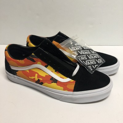 vans old skool camo orange