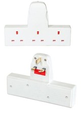 3 Way Gang Extension Multi Plug In Mains Socket Adapter Cable free extension-13A