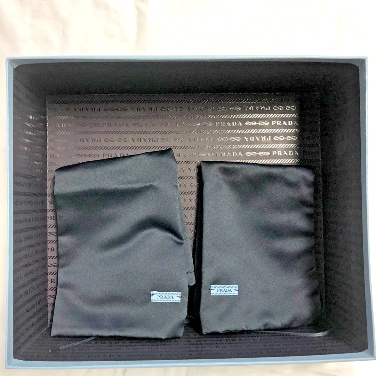 PRADA Milano Italy Blue Shoe Box ONLY w/Bags Nordstrom 12"