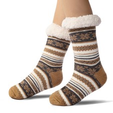 Ultra-thick Cashmere Slipper Home Socks,Slipper Socks With Non Slip Slipper US