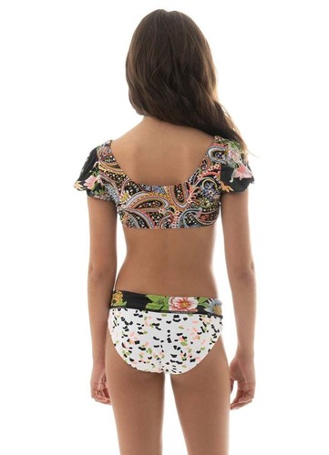 Maaji L16815 Black Floral Reversible Two-Piece Swimsuit Size 12 - Picture 2 of 2